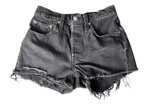 Levi’s Womens 501 Black Denim Cutoff Shorts High Rise Button Fly Distressed 26